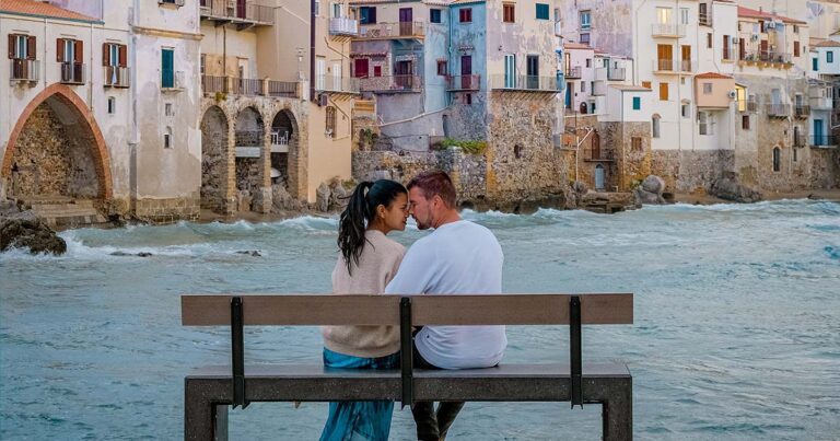 Couple-seating-over-a-bench-at-sicilia-italy